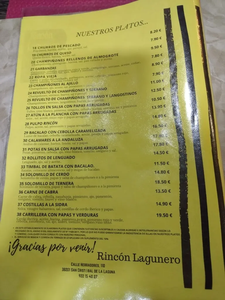 Menu_Rincón Lagunero_San Cristóbal de La Laguna_image_3