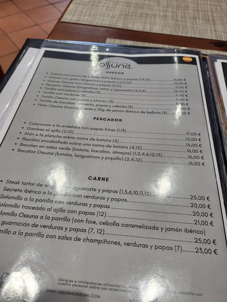 Menu_Taberna Ossuna_San Cristóbal de La Laguna_image_2
