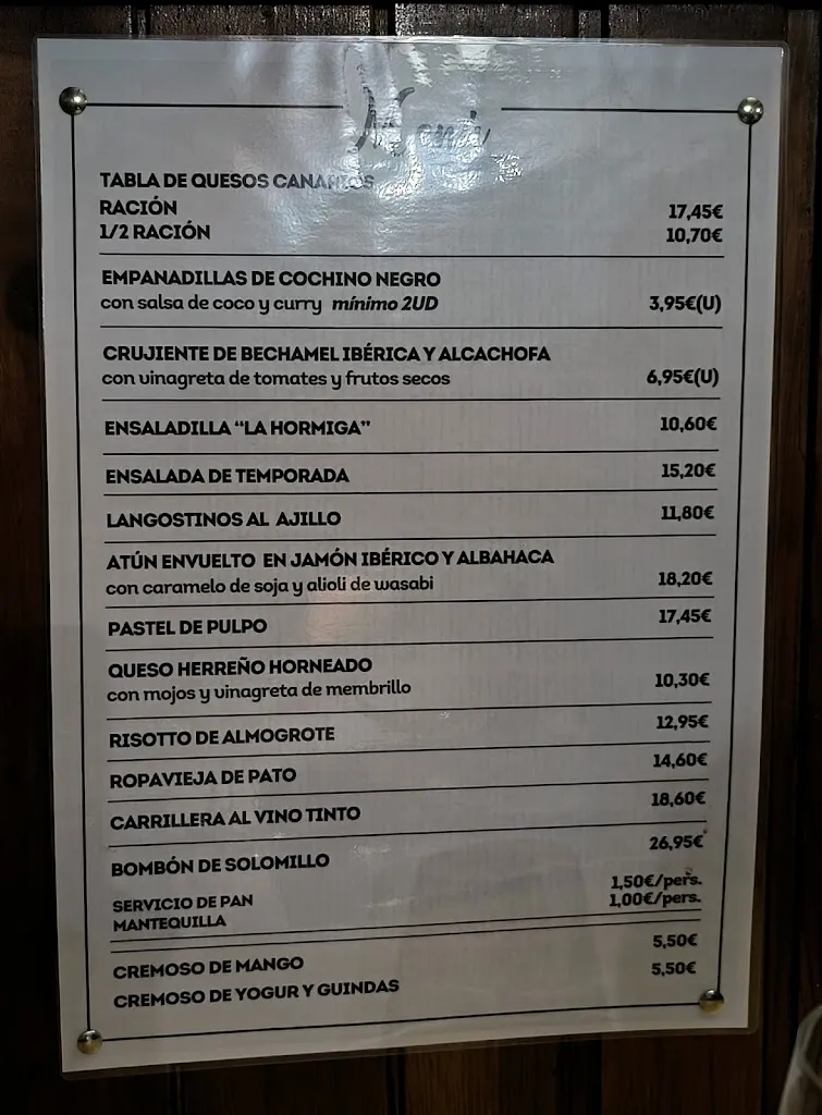 Menu_The Ant_San Cristóbal de La Laguna_image_1