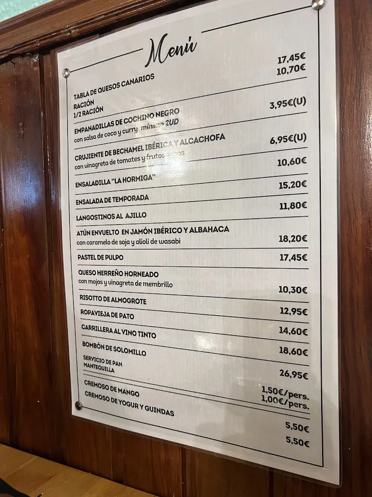 Menu_The Ant_San Cristóbal de La Laguna_image_2