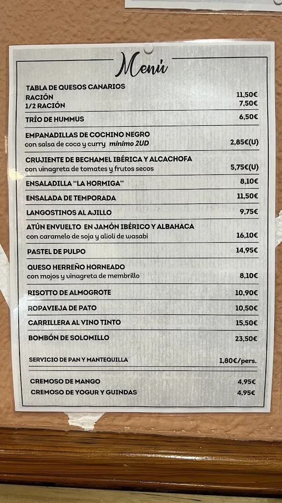 Menu_The Ant_San Cristóbal de La Laguna_image_4