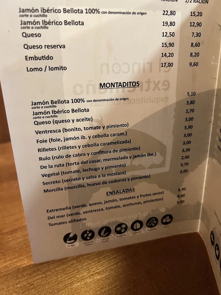 Menu_El Rincón Extremeño_San Cristóbal de La Laguna_image_1