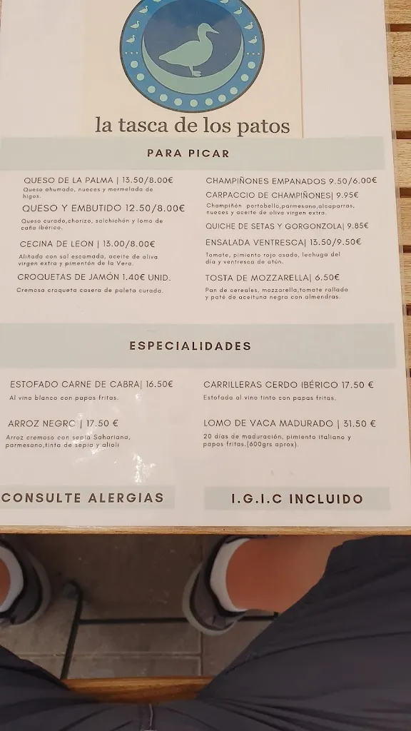 Menu_La Tasca de Los Patos_San Cristóbal de La Laguna_image_1