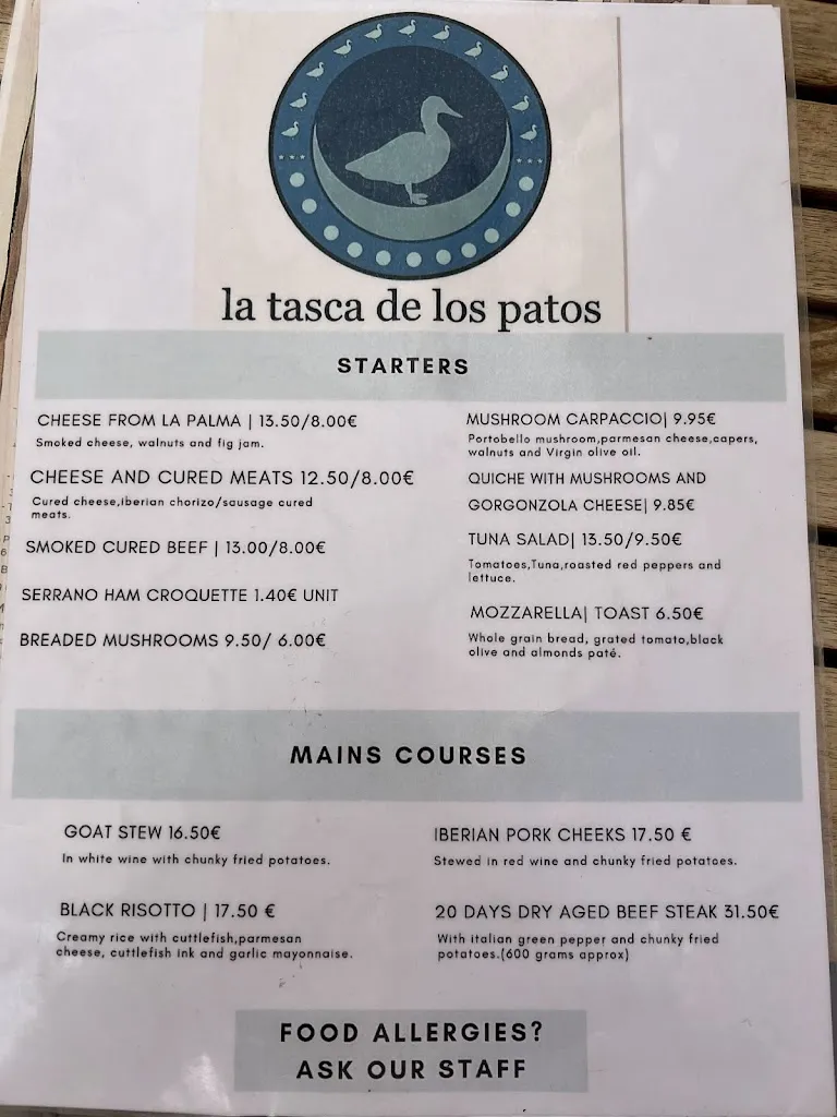 Menu_La Tasca de Los Patos_San Cristóbal de La Laguna_image_4