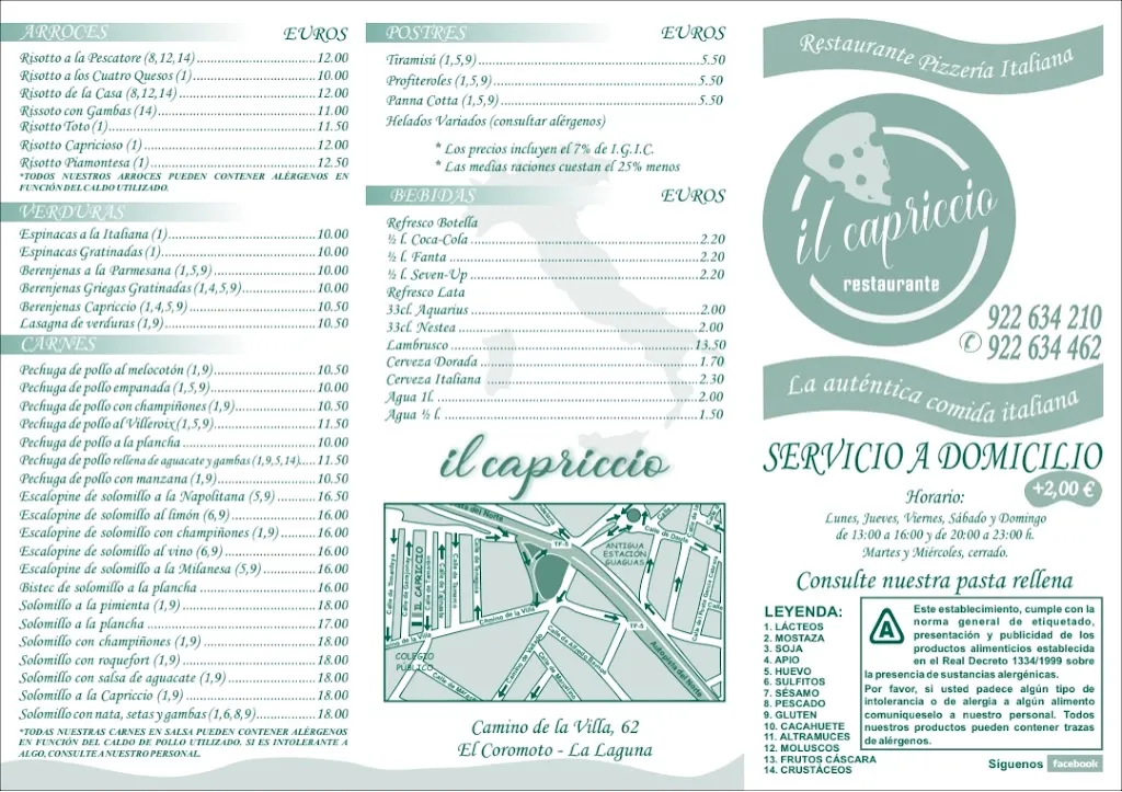 Menu_Restaurante Il Capriccio_San Cristóbal de La Laguna_image_3