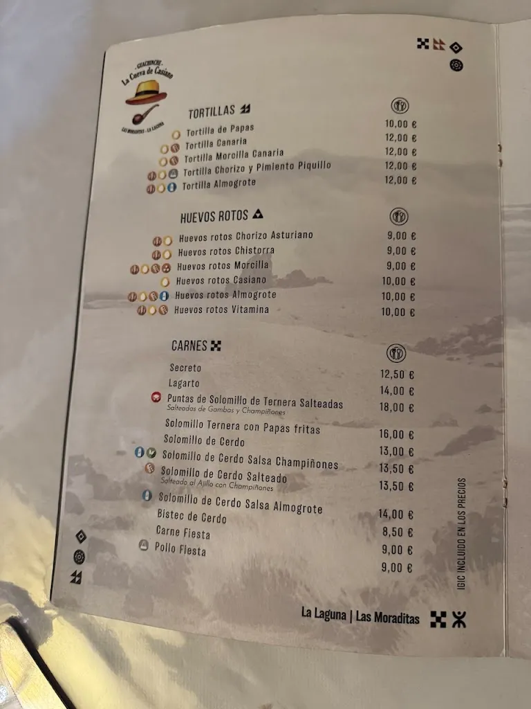 Menu_Guachinche La Cueva de Casiano - La Laguna_San Cristóbal de La Laguna_image_2