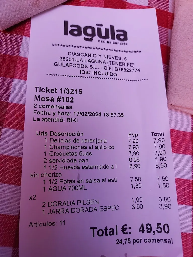 Menu_LAGULA Canarian Kitchen_San Cristóbal de La Laguna_image_1