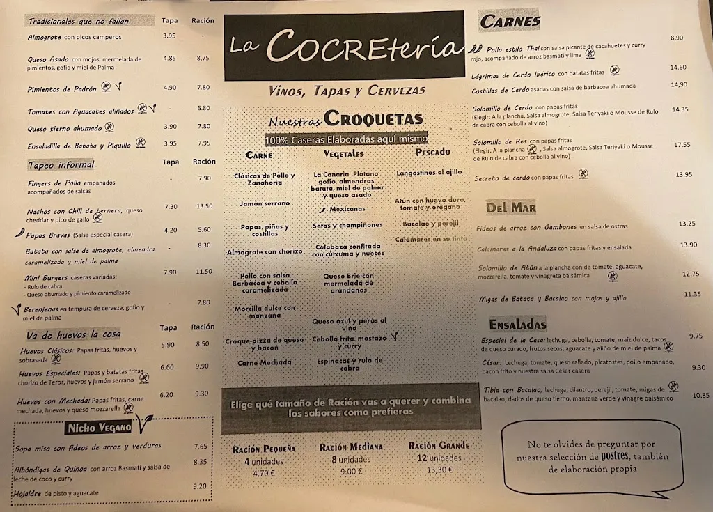 Menu_LA COCRE_San Cristóbal de La Laguna_immagine_3