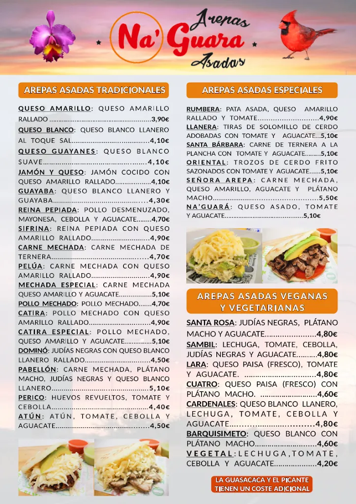 Menu_Naguara Grilled Arepas La Laguna_San Cristóbal de La Laguna_image_1
