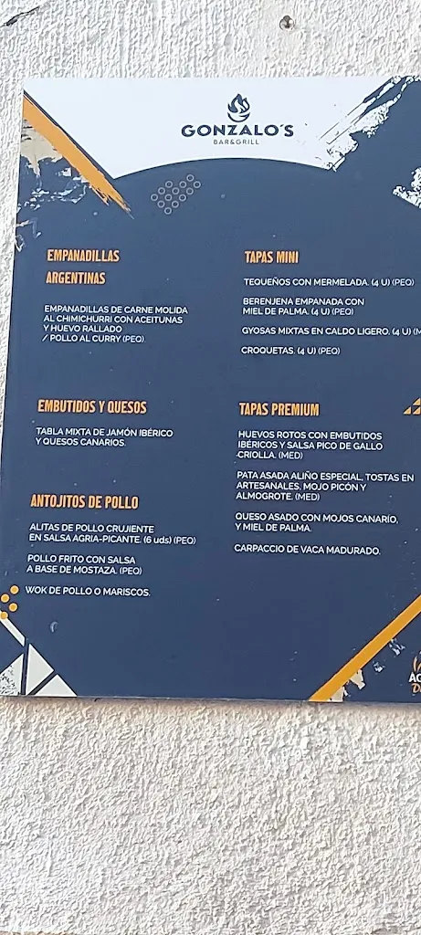 Menu_Gonzalo's Bar & Grill_Santa Cruz de Tenerife_image_3