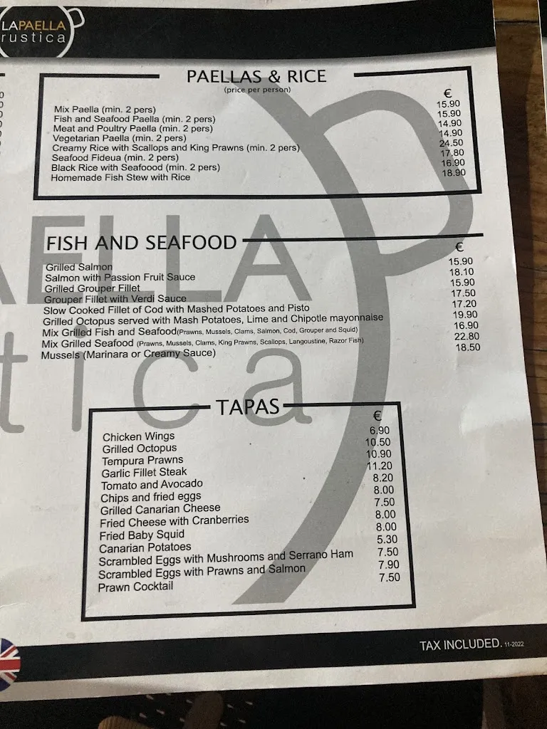 Menu_La Paella Rústica_Santiago del Teide_immagine_4