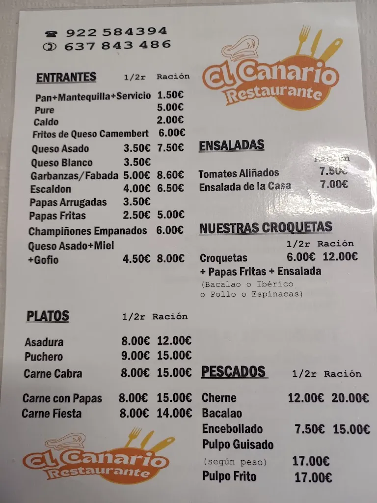 Menu_Restaurante El Canario Ravelo_Sauzal El_image_2