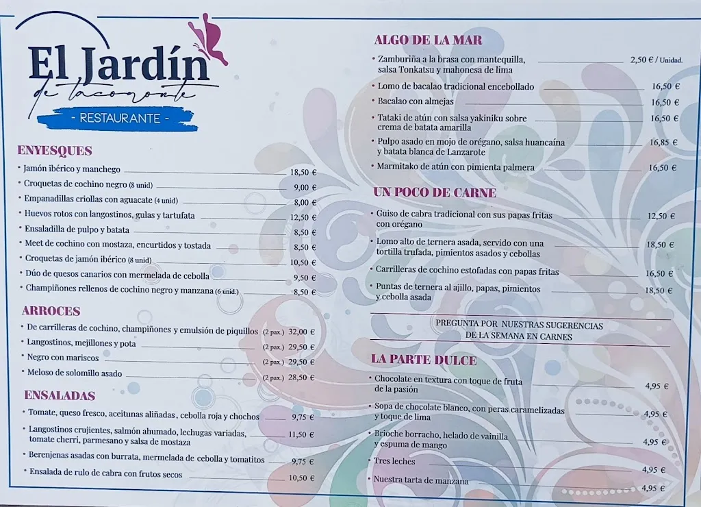 Menu_El Jardín de Tacoronte_Sauzal El_image_3