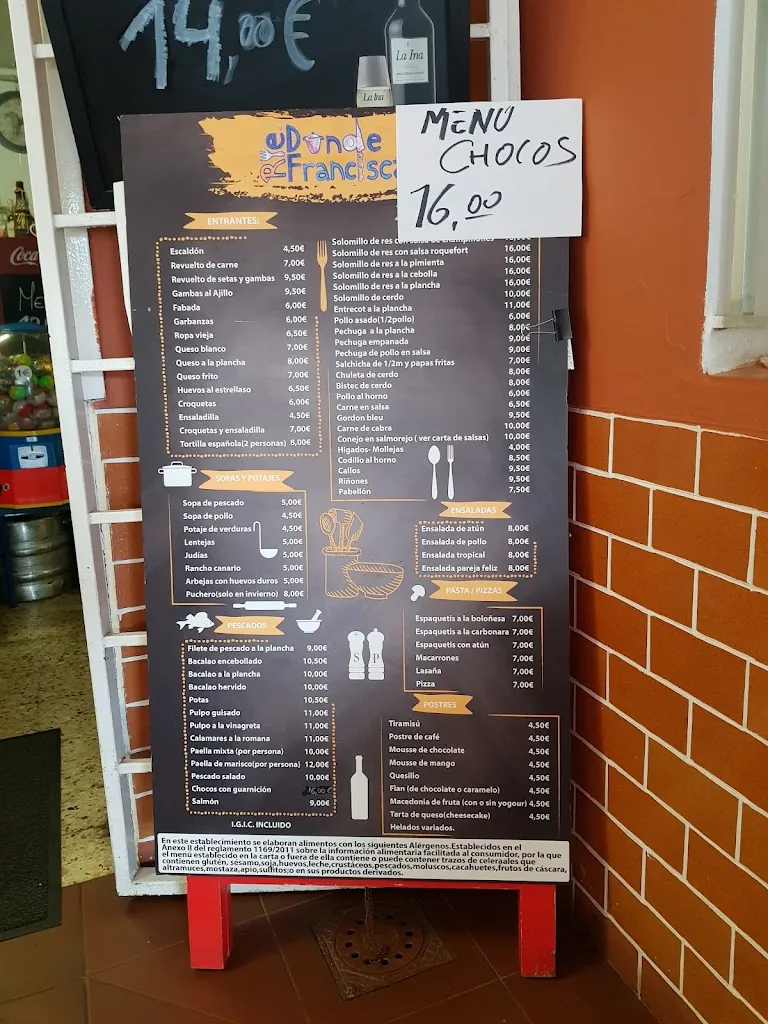 Menu_Restaurante Donde Francisca_Tacoronte_immagine_4