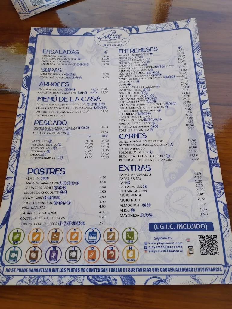 Menu_Restaurante Playa Mont_Tazacorte_immagine_1