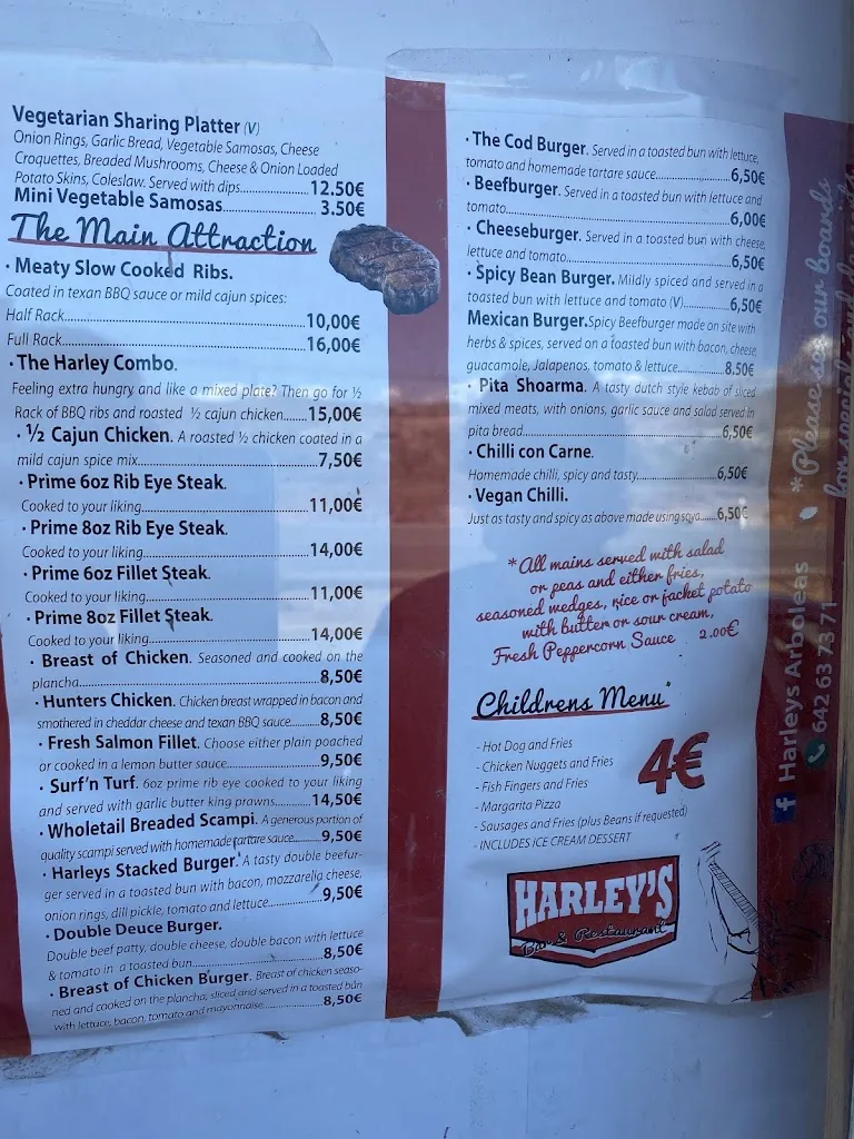 Menu_Harley´s Bar & Restaurant_Arboleas_image_2