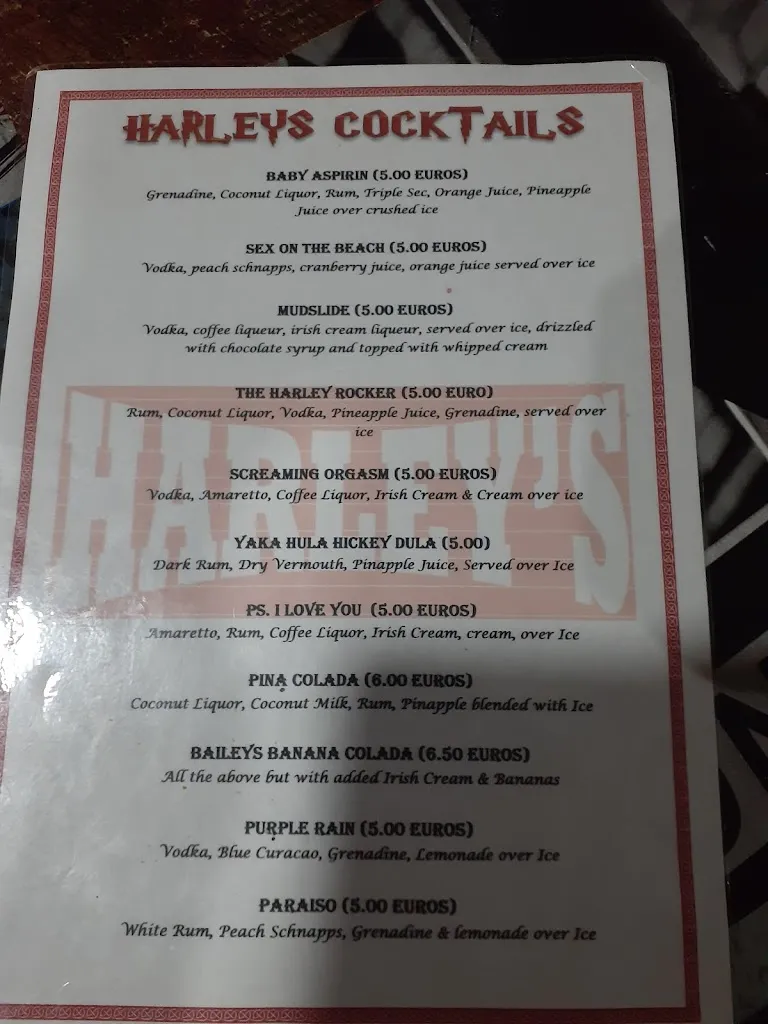 Menu_Harley´s Bar & Restaurant_Arboleas_image_3