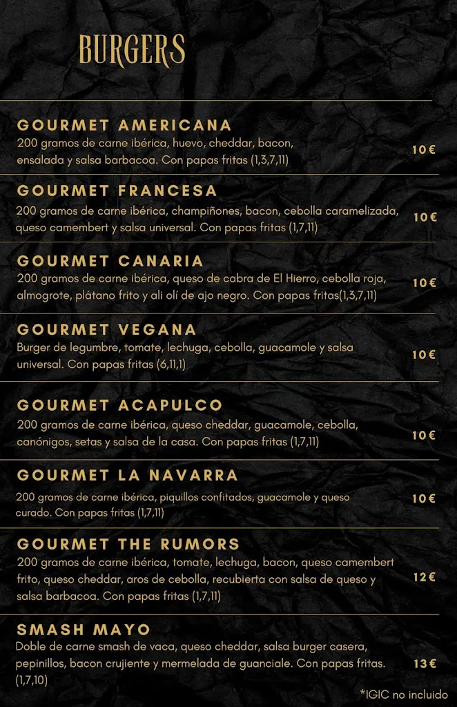 Menu_The Rumors Gastrobar_Tegueste_image_1