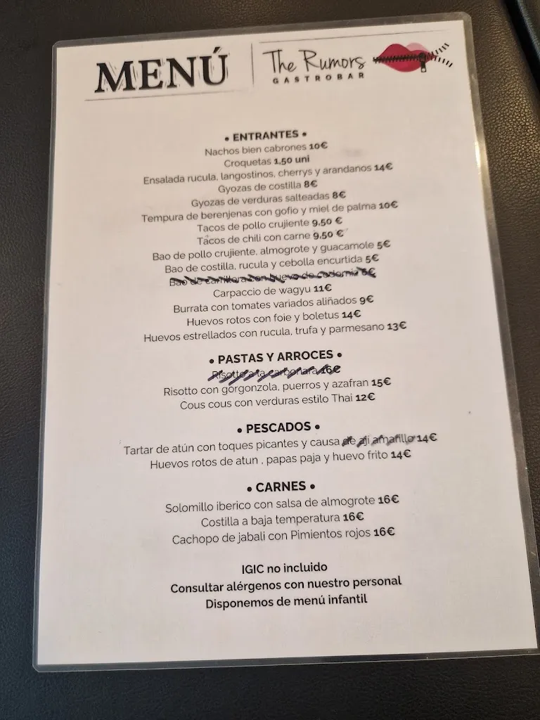 Menu_The Rumors Gastrobar_Tegueste_image_3