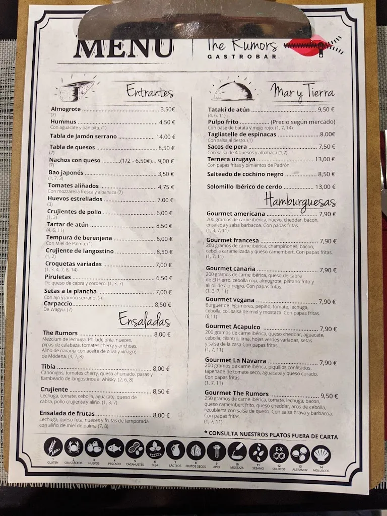 Menu_The Rumors Gastrobar_Tegueste_image_4