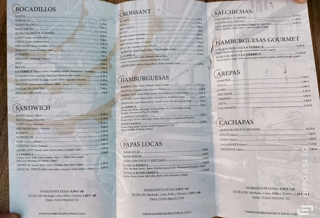 Menu_Cafeteria Cerveceria La Fabrica_Tegueste_image_1