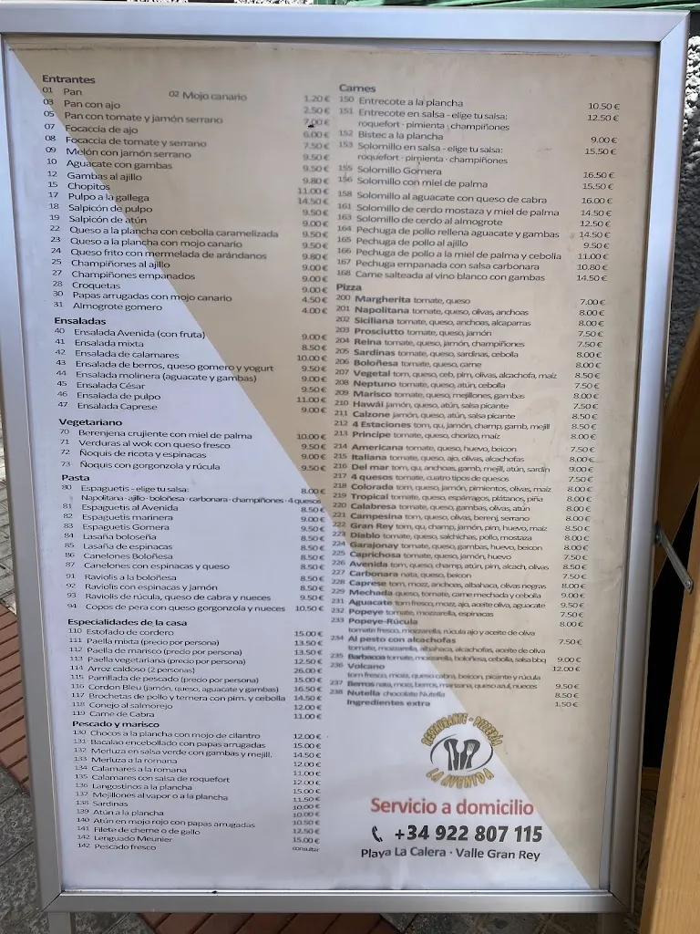 Menu_Restaurante Pizzería La Avenida_Valle Gran Rey_image_3