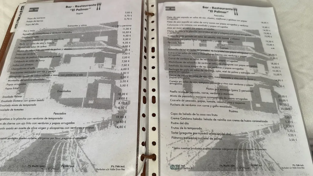 Menu_Bar - Restaurante “El Palmar”_Valle Gran Rey_image_1