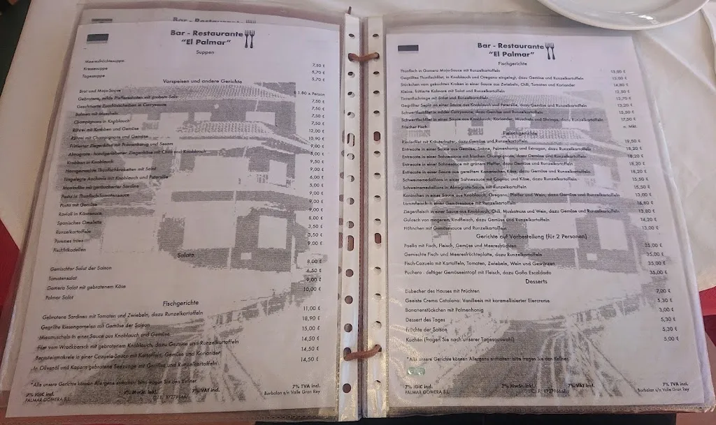 Menu_Bar - Restaurante “El Palmar”_Valle Gran Rey_image_2