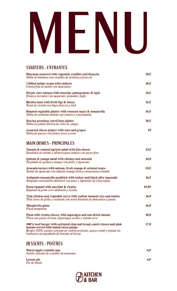 Menu_7 Kitchen & Bar_Valverde_image_1