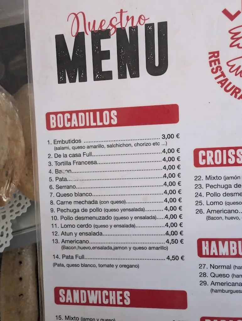 Menu_Restaurante - Cafetería 