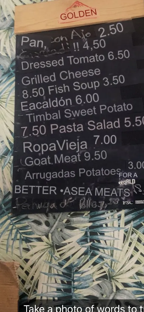 Menu_Bar los Cazadores_Vilaflor_image_1