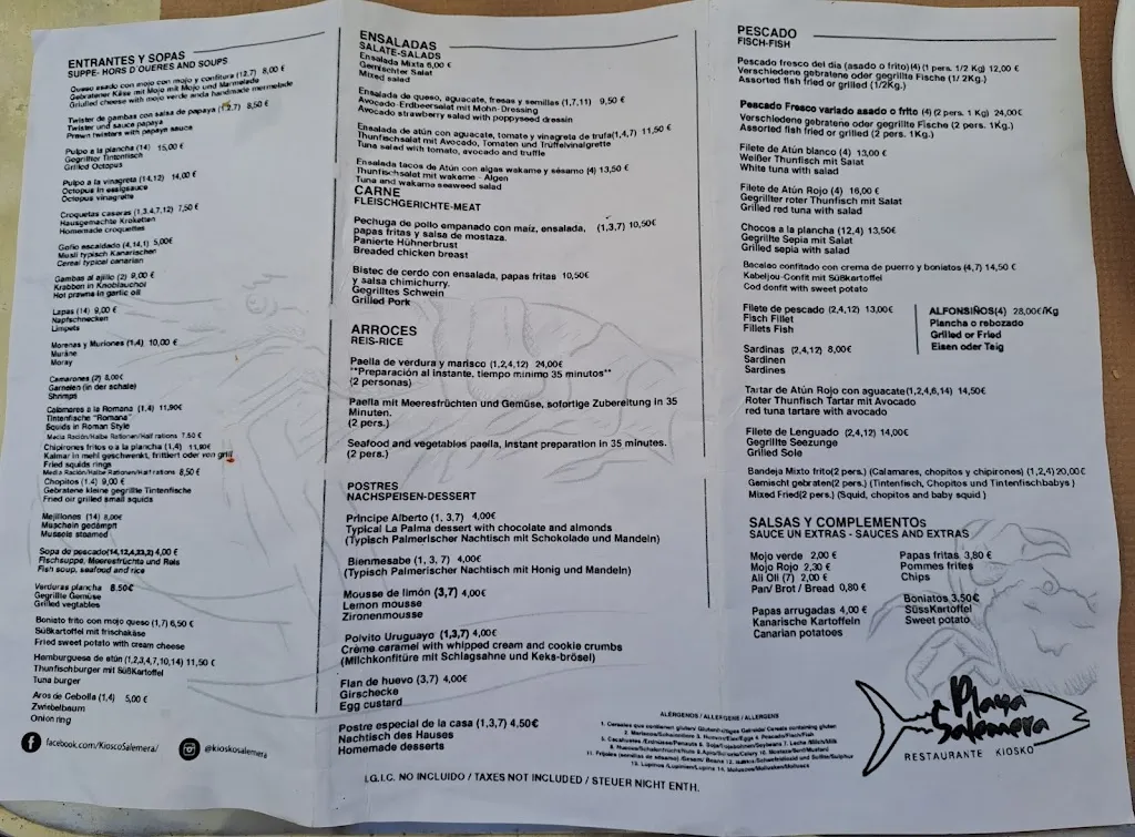 Menu_Kiosco Playa Salemera_Villa de Mazo_image_1