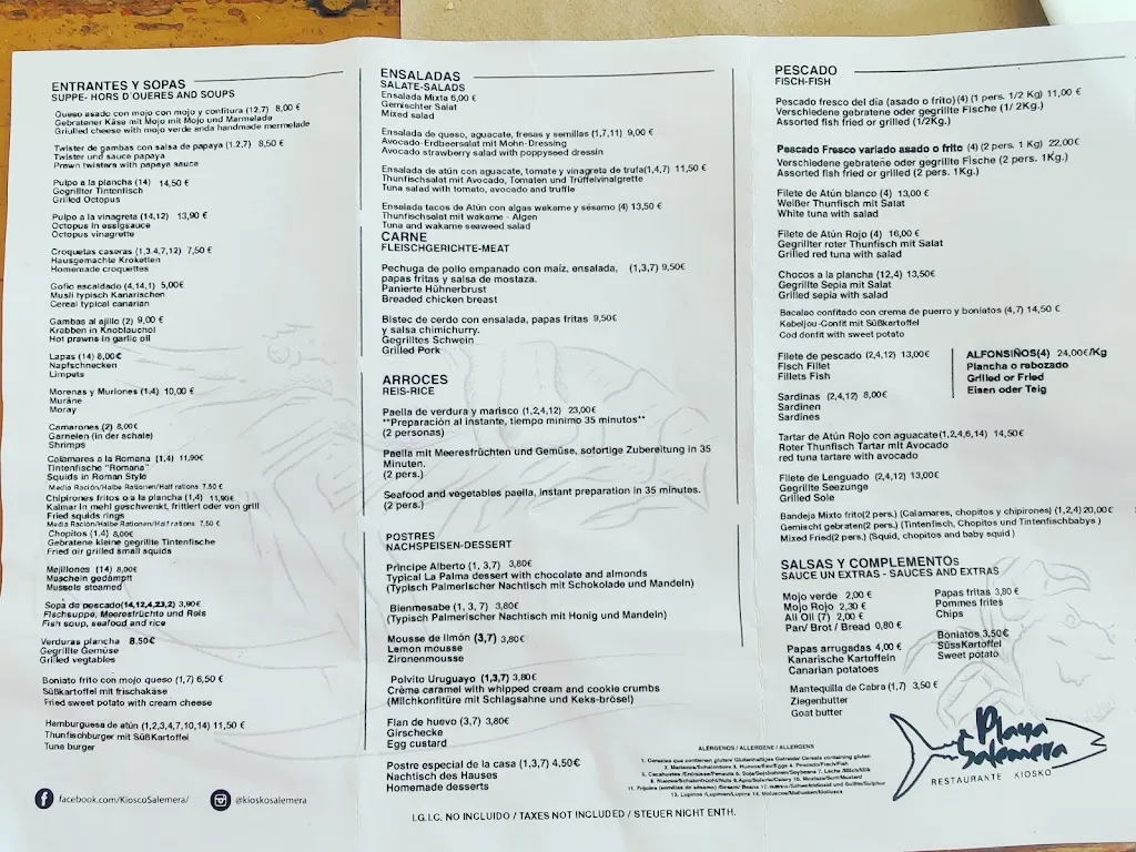 Menu_Kiosco Playa Salemera_Villa de Mazo_image_2