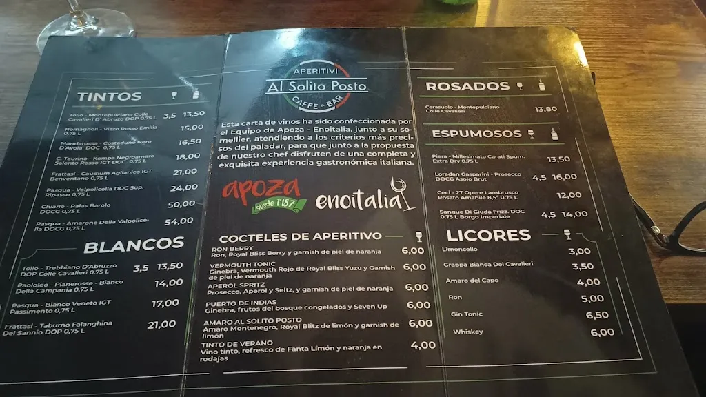 Menu_Restaurante Al solito posto Madrid_Vallehermoso_image_1