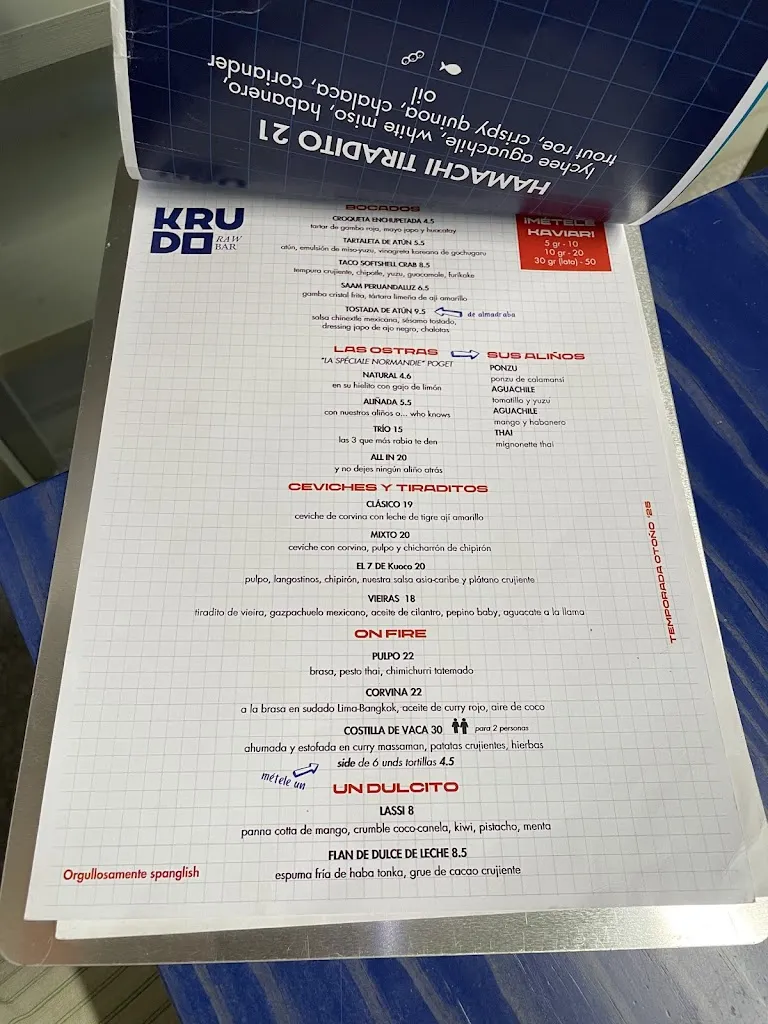 Menu_Krudo Raw Bar_Vallehermoso_image_1