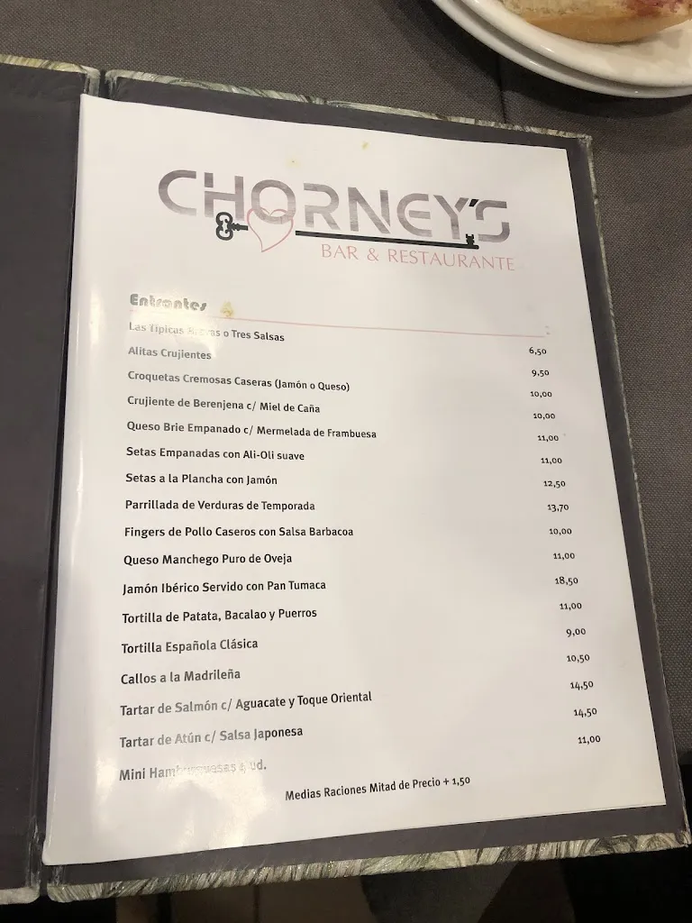 Menu_Chorneys Bar & Restaurante_Vallehermoso_image_4