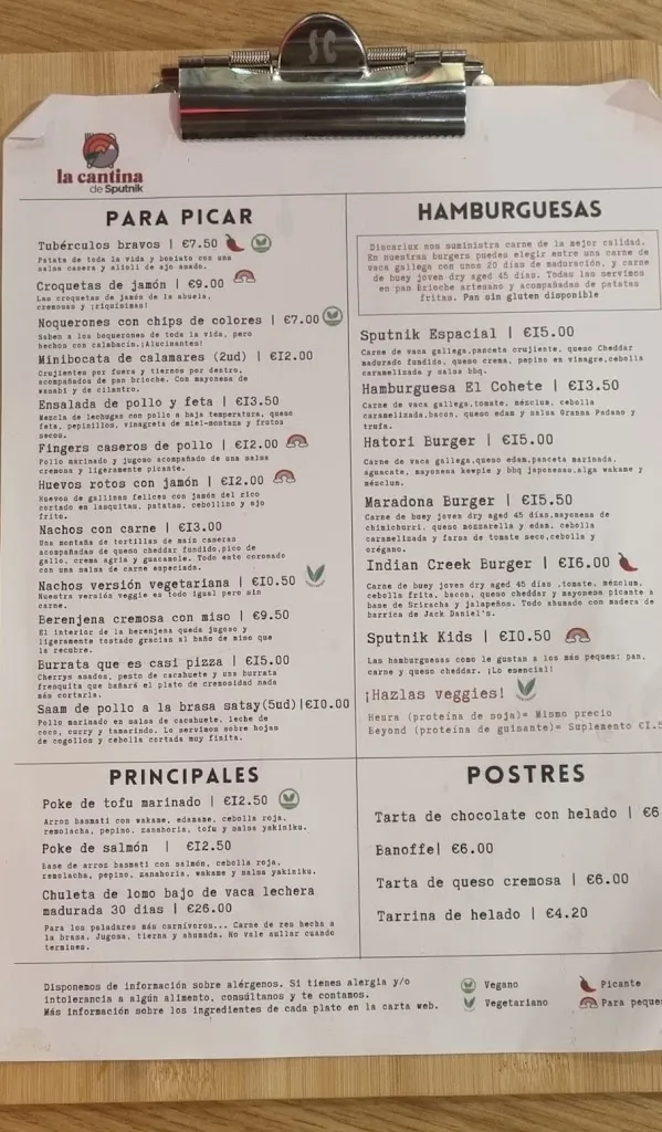 Menu_La Cantina de Sputnik Chamberí - Burger and Climb_Vallehermoso_image_1