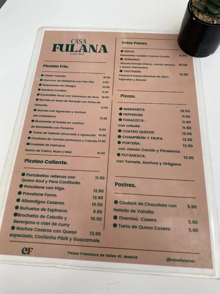 Menu_Pub restaurante Casa Fulana_Vallehermoso_image_3