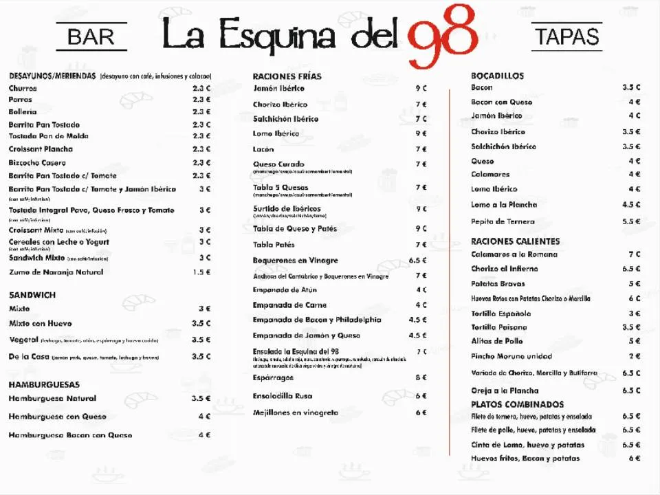 Menu_La Esquina del 98_Vallehermoso_image_4