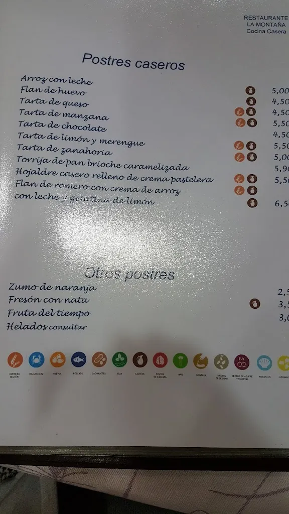 Menu_La Montaña Restaurante._Vallehermoso_image_3