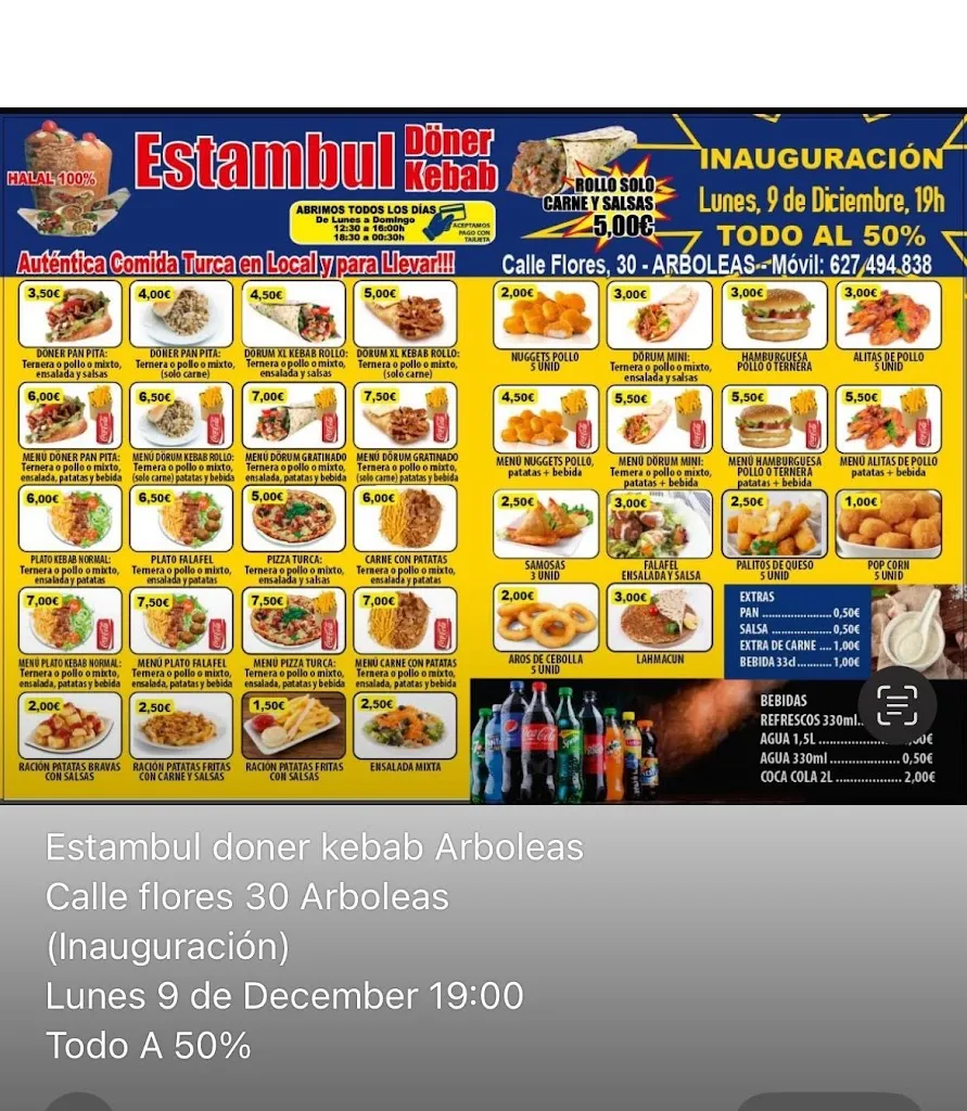 Menu_Estambul doner kebab arboleas_Arboleas_image_1