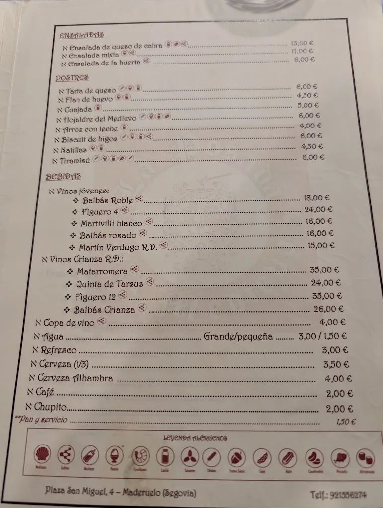 Menu_Comidas Restaurante Posada del Medievo | Los Templarios_Alconada de Maderuelo_immagine_3