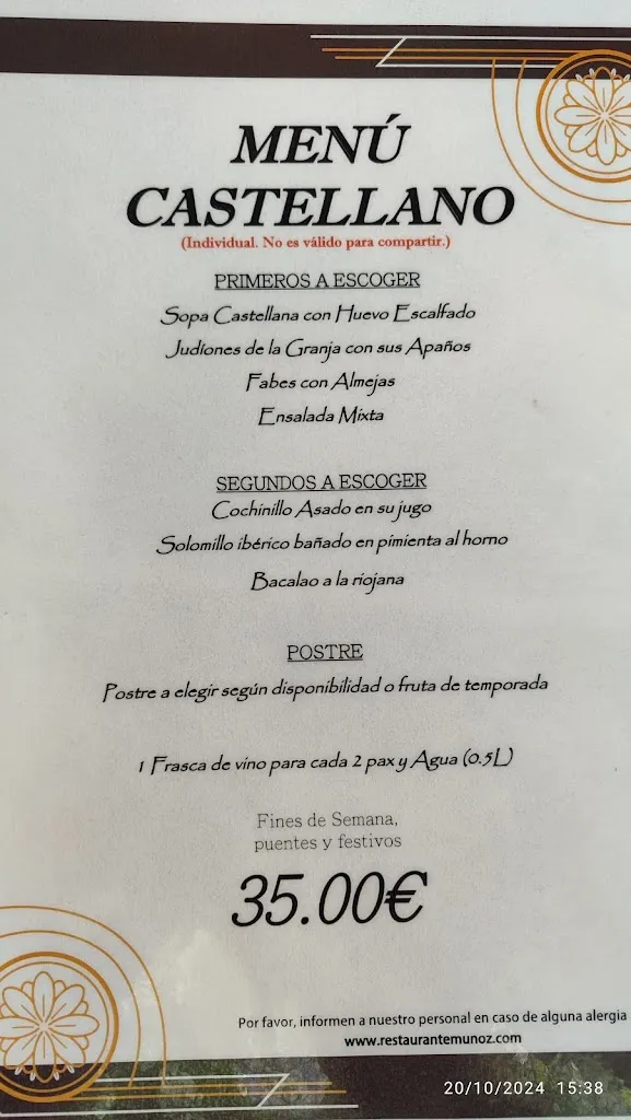 Menu_Restaurante Muñoz_Aldealengua de Santa María_image_4
