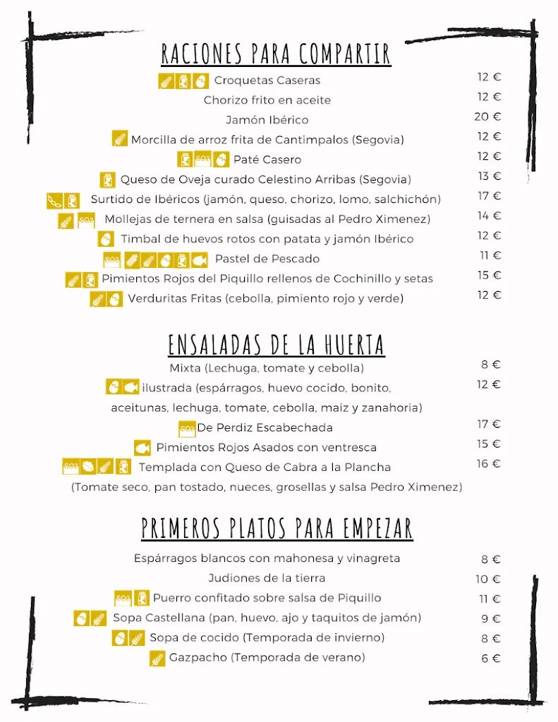 Menu_El Corral de Joaquina_Aldealengua de Pedraza_immagine_1