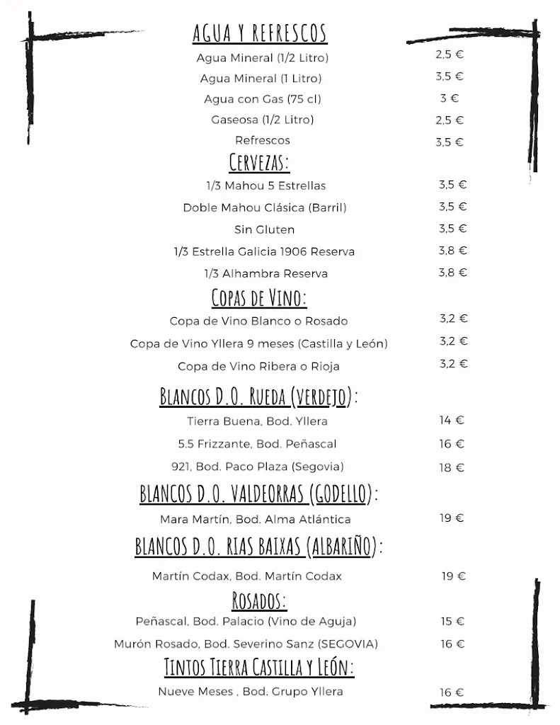 Menu_El Corral de Joaquina_Aldealengua de Pedraza_immagine_3