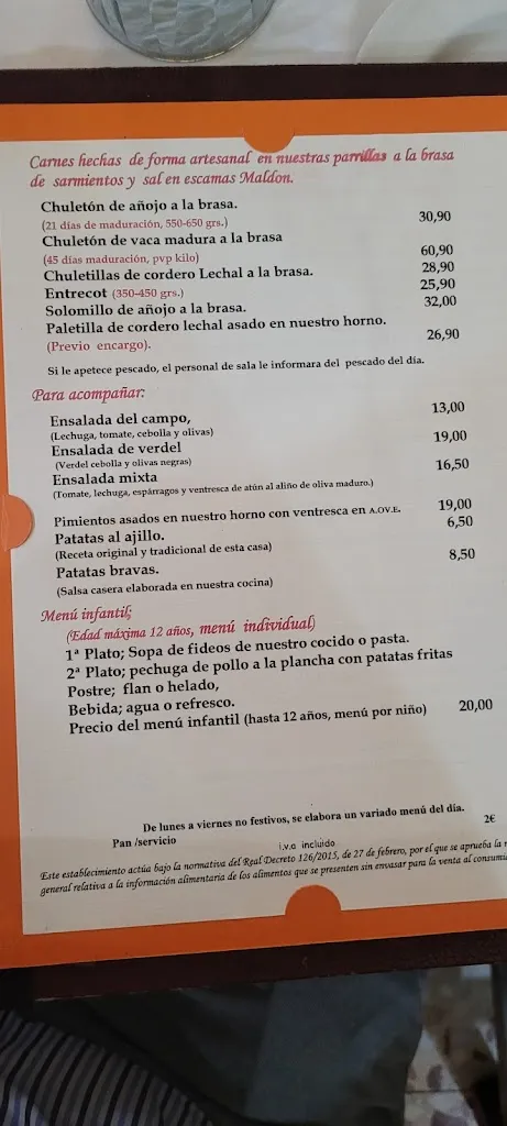 Menu_Restaurante LA CHULETA_Aldeanueva del Codonal_image_2