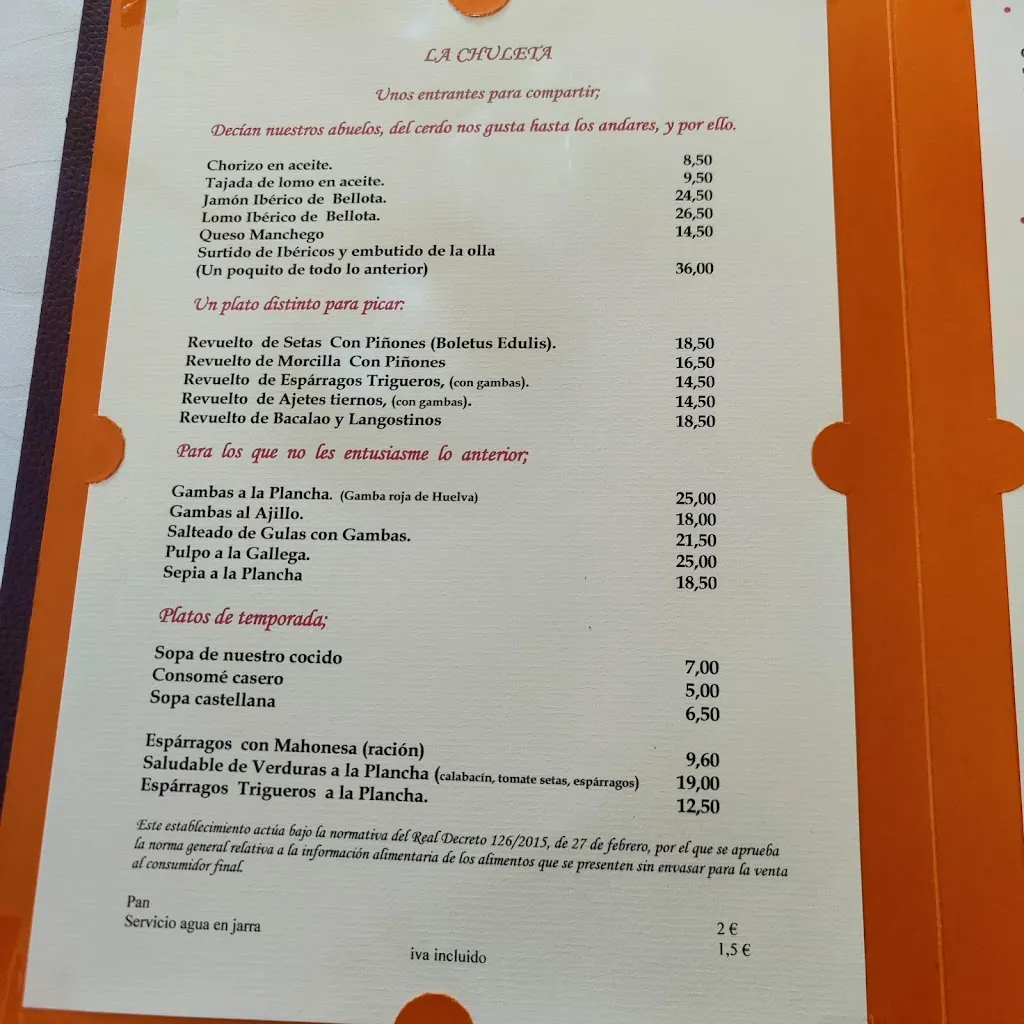 Menu_Restaurante LA CHULETA_Aldeanueva del Codonal_image_3