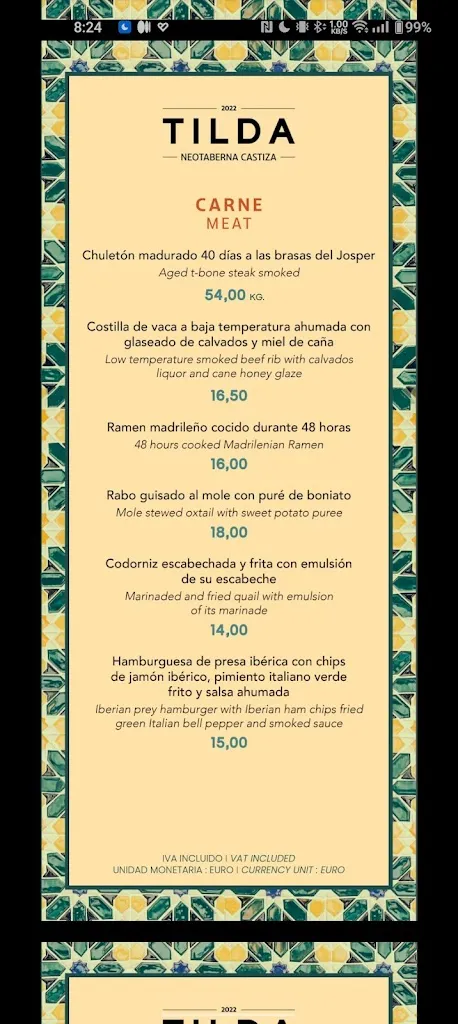 Menu_Restaurante Tilda Neotaberna Castiza_Bernardos_immagine_3