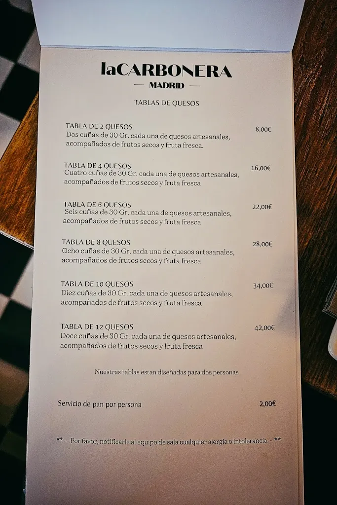 Menu_LA CARBONERA - QUESOS, VINOS Y BUENA COMIDA_Bernardos_image_4
