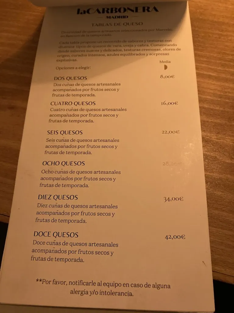 Elisabetta Borzini_LA CARBONERA - QUESOS, VINOS Y BUENA COMIDA_Bernardos_review